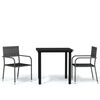 vidaXL 3 pcs conjunto de jantar para jardim cinzento