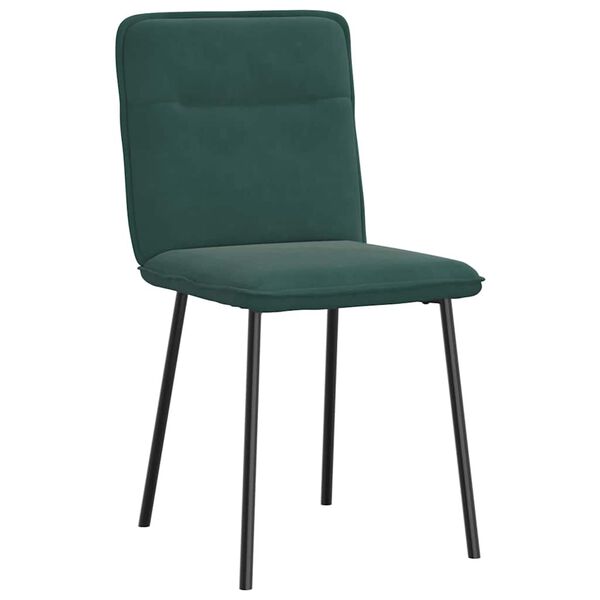 vidaXL Cadeiras de jantar 2 pcs veludo verde-escuro