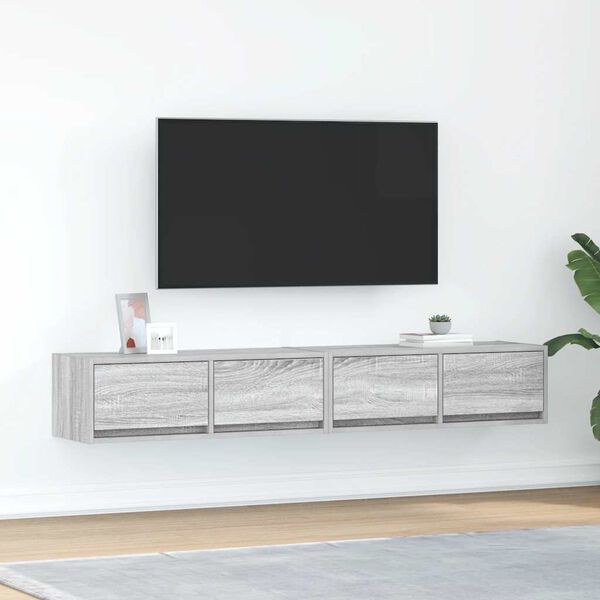 vidaXL Móveis de TV 2pcs 80x31x25,5cm deriv. madeira sonoma cinzento