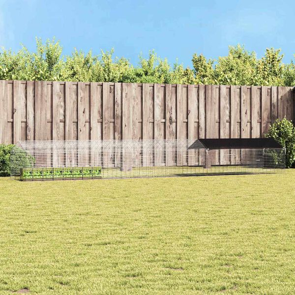 vidaXL Gaiola para Coelhos Prateado 400 x 78 x 78 cm A&ccedil;o Galvanizado