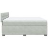 vidaXL Cama com molas/colch&atilde;o 180x200 cm veludo cinzento-claro