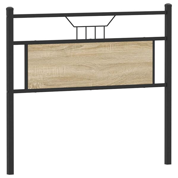 vidaXL Cabeceira de cama 107 cm derivados madeira/a&ccedil;o carvalho sonoma