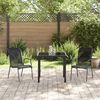 vidaXL Conjunto de Jantar para Jardim 3 pcs Preto Textileno e a&ccedil;o