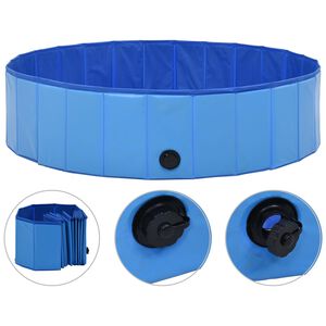vidaXL Piscina para c&atilde;es dobr&aacute;vel 120x30 cm PVC azul