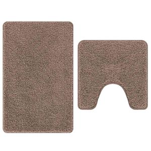 vidaXL Conjunto de Tapetes de Banho Antiderrapantes 2 unid. Castanho