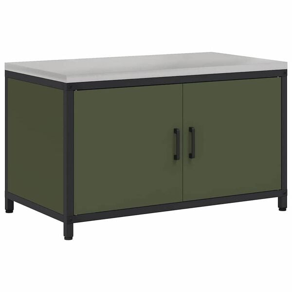 vidaXL Armazenamento de Cozinha Verde Oliva 60 x 50 x 92 cm A&ccedil;o