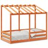 vidaXL Cama infantil c/ telhado 80x160 cm pinho maci&ccedil;o castanho-mel