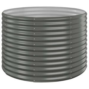 vidaXL Canteiro elevado jardim 100x100x68 a&ccedil;o galvanizado cinzento