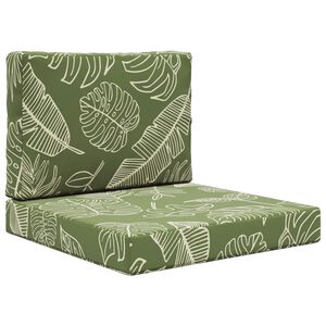 vidaXL Almofada para Sof&aacute; Externo 2 pcs Design de Folha Poli&eacute;ster
