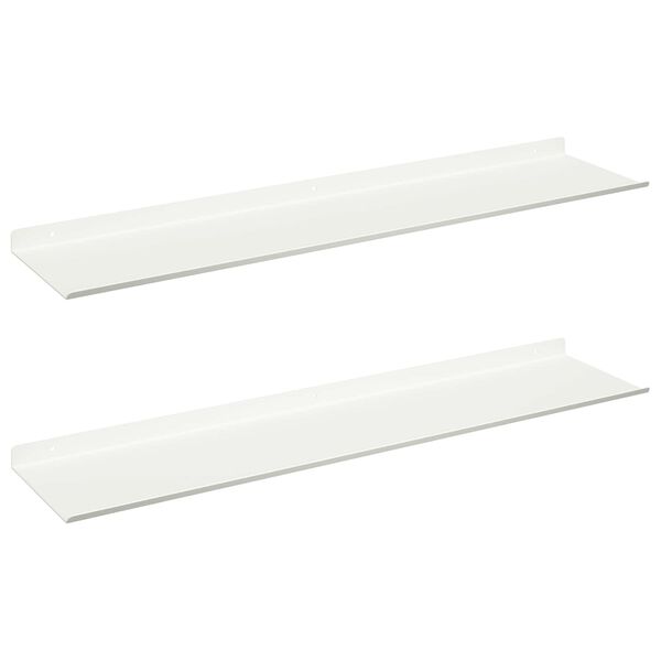 vidaXL Prateleira Flutuante 2 pcs Branco 80 x 18 x 2,5 cm A&ccedil;o