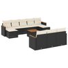 vidaXL 11 pcs conjunto sof&aacute;s de jardim c/ almofad&otilde;es vime PE preto