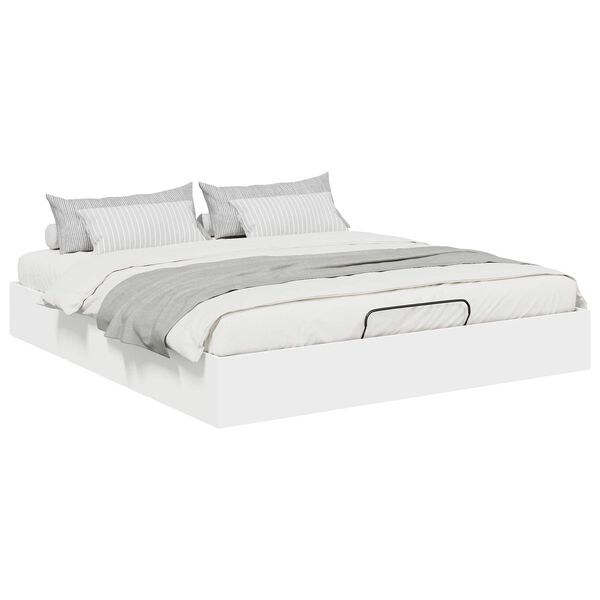 vidaXL Estrutura de Cama Ottoman Branco 193 x 120 x 25 cm Compensado