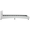vidaXL Estrutura de cama com LED 100x200 cm couro artificial branco