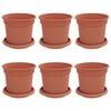 vidaXL Vasos de Plantas 6 unid. Vermelho Tijolo Pl&aacute;stico
