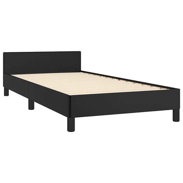 vidaXL Estrutura cama c/ cabeceira sem colch&atilde;o 100x200 cm preto