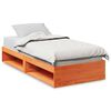vidaXL Sof&aacute;-cama sem colch&atilde;o 80x200 cm madeira de pinho castanho cera