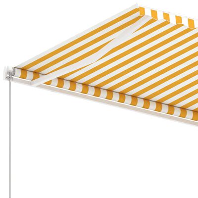 vidaXL Toldo retrátil manual independente 400x300 cm amarelo e branco