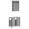 vidaXL 2 pcs conjunto m&oacute;veis WC derivados de madeira sonoma cinza