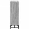 vidaXL Aparador alto c/ portas de vidro 35x37x120 cm cinzento sonoma