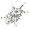 vidaXL Tapete tigre de pel&uacute;cia, 144 cm, branco
