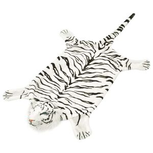 vidaXL Tapete tigre de pel&uacute;cia, 144 cm, branco