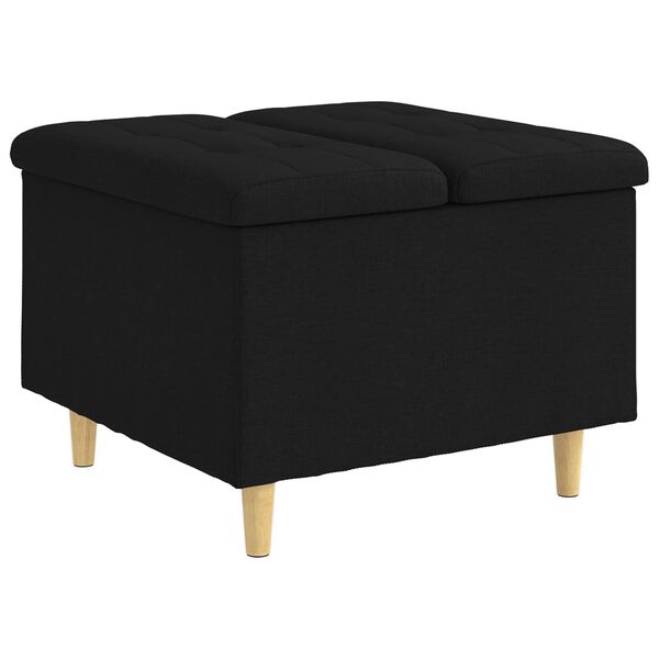 vidaXL Banqueta com almofada Preto 60 x 60 x 45 cm tecido