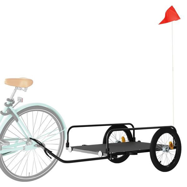 vidaXL Reboque para bicicleta 135x70x37 cm ferro preto