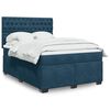 vidaXL Cama boxspring com colch&atilde;o 140x190 cm veludo azul