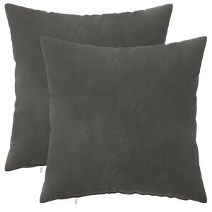vidaXL Almofada com travesseiro HEERLEN 2 unid. Cinzento-Escuro Veludo