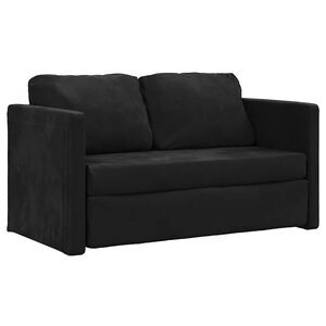 vidaXL Sof&aacute;-cama sem p&eacute;s 122x204x55 cm veludo preto