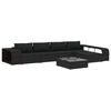 vidaXL 8 pcs conjunto lounge de jardim c/ almofad&otilde;es vime PE preto