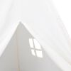 vidaXL Tenda teepee infantil c/ saco 120x120x150cm pele pêssego branco