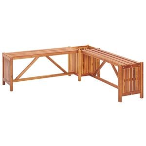 vidaXL Banco canto c/ vaso jardim 117x117x40 cm madeira ac&aacute;cia maci&ccedil;a