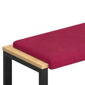 vidaXL Almofada de Banco Veludo Vinho Vermelho Profundidade 35 cm