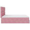 moldura de cama otomana vidaXL com colch&atilde;o rosa 200x200cm Veludo