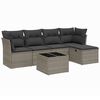 vidaXL 6 pcs conjunto sof&aacute;s de jardim com almofad&otilde;es vime cinzento
