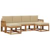 vidaXL Conjunto de Sof&aacute;s para Exterior 6 pcs Natural e Bege Poli&eacute;ster