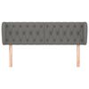 vidaXL Cabeceira de cama c/ abas tecido 147x23x78/88cm cinzento-escuro