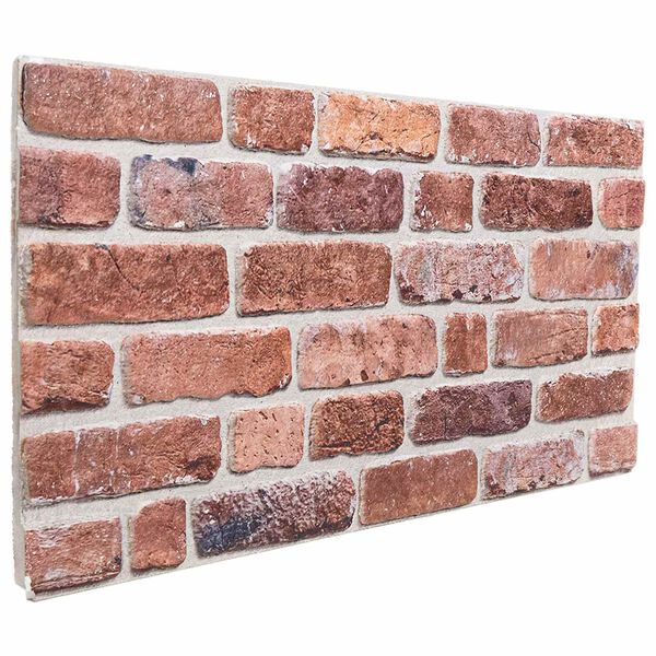 vidaXL Pain&eacute;is de parede 10 pcs Vermelho 100 x 50 cm Espuma EPS