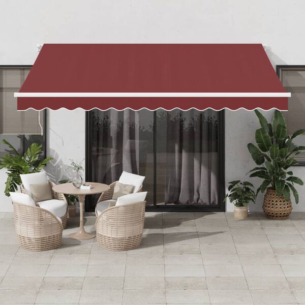 vidaXL Toldo retr&aacute;til autom&aacute;tico com luz LED 400x350 cm bord&ocirc;