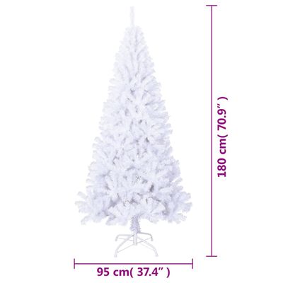 vidaXL Árvore de Natal artificial com ramos grossos 180 cm PVC branco