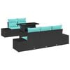 vidaXL Conjunto de Sof&aacute;s 6 unid. 5-N&uacute;mero de lugares Preto e Azul