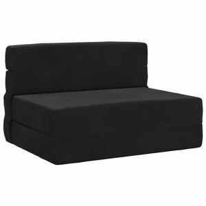 vidaXL Sof&aacute; Cama Dobr&aacute;vel Preto 70 x 72 x 60 cm Tecido