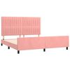 vidaXL Estrutura de cama c/ cabeceira 160x200 cm veludo rosa