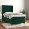 vidaXL Cama com molas/colch&atilde;o 90x190 cm veludo verde-escuro