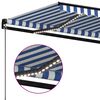 vidaXL Toldo retr&aacute;til manual com LED 600x300 cm azul e branco