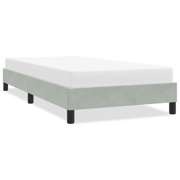 vidaXL Estrutura de cama sem colchão 80x220 cm veludo cinzento-claro