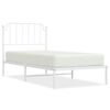 vidaXL Estrutura de cama com cabeceira 90x190 cm metal branco