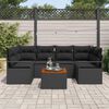 vidaXL Conjunto de Sofá de Jardim 7 pcs Preto