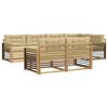 vidaXL Conjunto de Sof&aacute;s para Exterior 7 pcs Branco e Bege Poli&eacute;ster